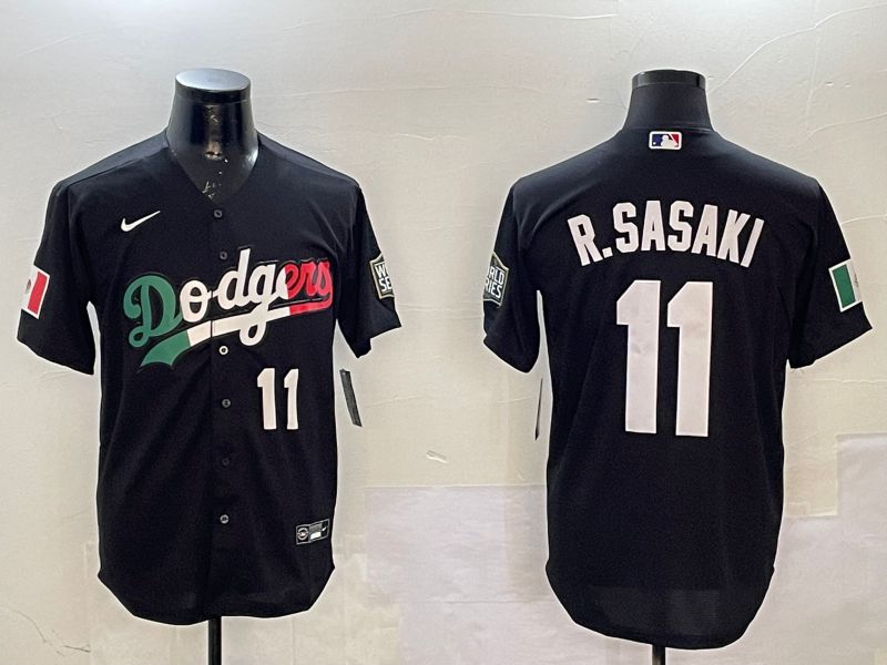Men Los Angeles Dodgers 11 R.Sasaki Black Fashion Game 2025 Nike MLB Jersey style 4